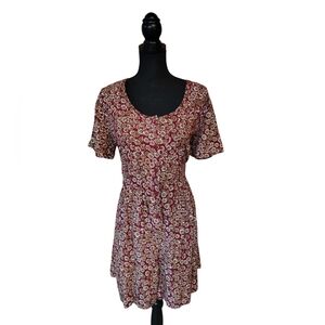 vtg 90s floral rayon romper playsuit